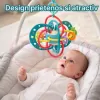 Jucarie pentru bebelusi, Minge cu Inele, din silicon pentru dentitie si motricitate, unisex, Albastru, +0 luni