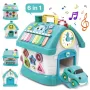 Casuta interactiva educativa pentru copii, cu sunete si lumini, 21x20x18,5 cm, albastru, 18 luni+