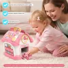 Casuta interactiva educativa pentru copii, cu sunete si lumini, 21x20x18,5 cm, roz, 18 luni+