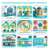 Casuta interactiva educativa pentru copii, cu sunete si lumini, 21x20x18,5 cm, albastru, 18 luni+