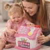 Casuta interactiva educativa pentru copii, cu sunete si lumini, 21x20x18,5 cm, roz, 18 luni+