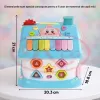 Casuta interactiva educativa pentru copii, cu sunete si lumini, 21x20x18,5 cm, albastru, 18 luni+