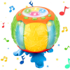 Jucarie Interactiva muzicala, cu lumini multicolore si rotire 360°, Toba sub forma de Dovleac, 18x18 cm, +18 luni