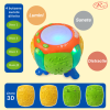 Jucarie Interactiva muzicala, cu lumini multicolore si rotire 360°, Toba sub forma de Dovleac, 18x18 cm, +18 luni