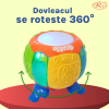 Jucarie Interactiva muzicala, cu lumini multicolore si rotire 360°, Toba sub forma de Dovleac, 18x18 cm, +18 luni