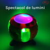 Jucarie Interactiva muzicala, cu lumini multicolore si rotire 360°, Toba sub forma de Dovleac, 18x18 cm, +18 luni