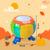 Jucarie Interactiva muzicala, cu lumini multicolore si rotire 360°, Toba sub forma de Dovleac, 18x18 cm, +18 luni