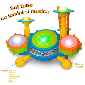 Toba bebe interactiva cu melodii, lumini si volum ajustabil, +12 luni