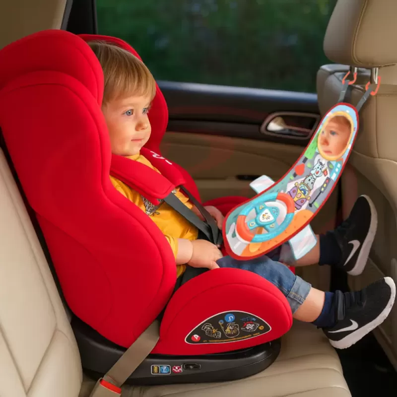 Jucarie interactiva Volan cu sunete si activitati multiple pentru masina sau patut, +18 luni