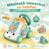 Jucarie Interactiva Masinuta cu Telefon, Volan, Lumini si Sunete Educative, Turcoaz, 18 Luni+
