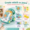 Jucarie Interactiva Masinuta cu Telefon, Volan, Lumini si Sunete Educative, Turcoaz, 18 Luni+