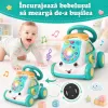 Jucarie Interactiva Masinuta cu Telefon, Volan, Lumini si Sunete Educative, Turcoaz, 18 Luni+