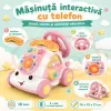 Jucarie Interactiva Masinuta cu Telefon, Volan, Lumini si Sunete Educative, Roz, 18 Luni+