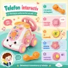 Jucarie Interactiva Masinuta cu Telefon, Volan, Lumini si Sunete Educative, Roz, 18 Luni+