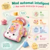 Jucarie Interactiva Masinuta cu Telefon, Volan, Lumini si Sunete Educative, Roz, 18 Luni+