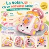 Jucarie Interactiva Masinuta cu Telefon, Volan, Lumini si Sunete Educative, Roz, 18 Luni+