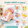 Jucarie Interactiva Masinuta cu Telefon, Volan, Lumini si Sunete Educative, Roz, 18 Luni+