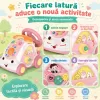 Jucarie Interactiva Masinuta cu Telefon, Volan, Lumini si Sunete Educative, Roz, 18 Luni+