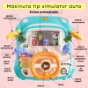 Simulator Auto Interactiv pentru Copii cu Volan – Lumini, Sunete, Muzica, Turcoaz