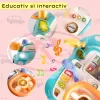 Simulator Auto Interactiv pentru Copii cu Volan – Lumini, Sunete, Muzica, Turcoaz