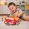 Simulator Auto Interactiv pentru Copii cu Volan – Lumini, Sunete, Muzica, Roz somon