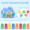 Mini pianina de jucarie interactiva Crocodil Albastru
