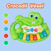 Mini pianina de jucarie interactiva Crocodil Verde