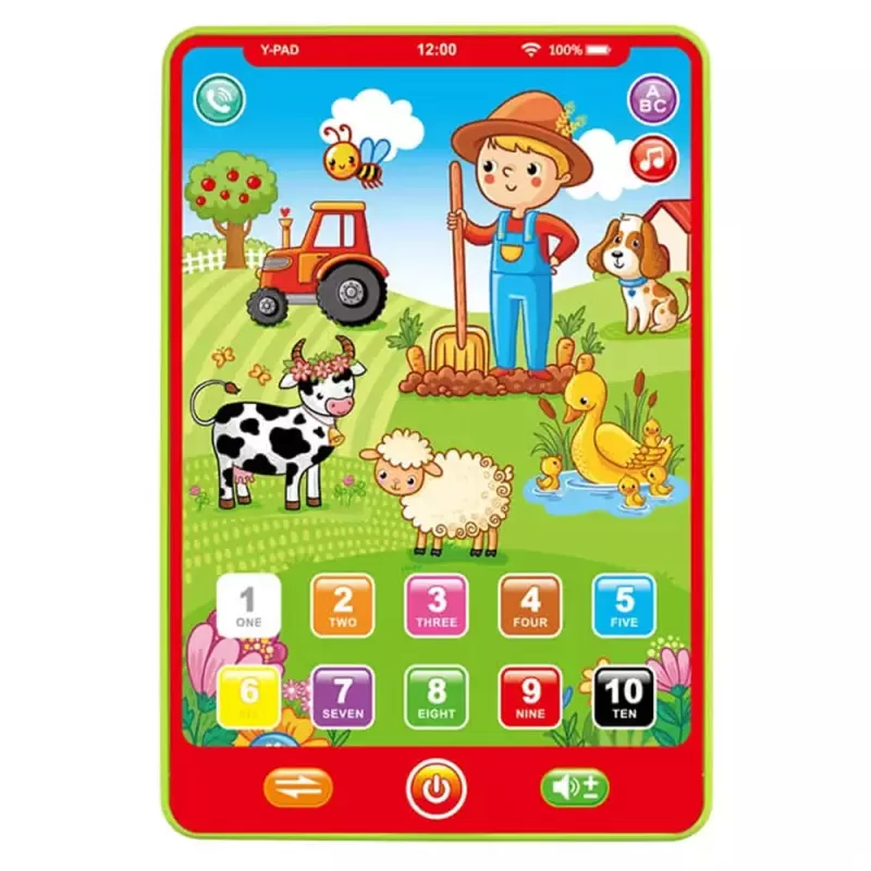 Tableta RCO Y-pad interactiva si educativa, Ferma animalelor in limba engleza, 20.5x13.8x1.3cm, 3+ani