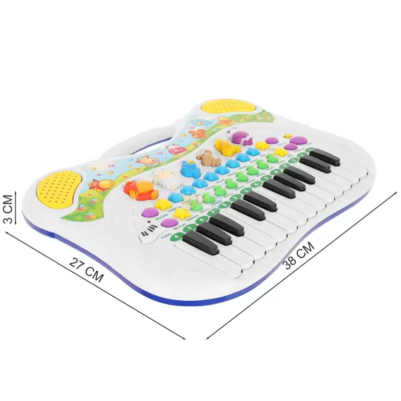 Jucarie muzicala, pian multifunctional RCO cu melodii, sunete, functie de inregistrare si redare, volum ajustabil, 38x27x3 cm, 18 luni+