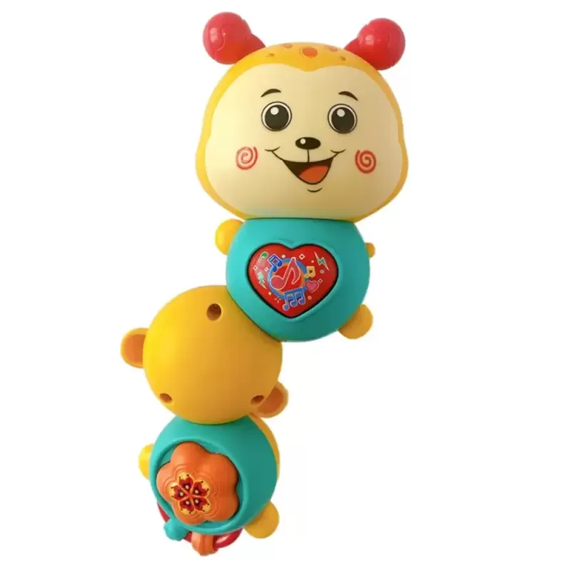 Jucarie interactiva cu functie de rotire 360 de grade si lumini, Omida RCO, 23 x 8 cm, +12 luni