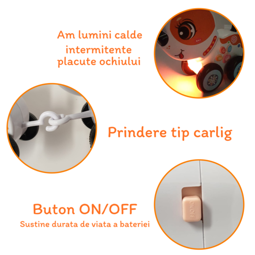 Jucarie Interactiva muzicala cu functii, lumini si mobilitate, mama si puii RCO, 35 x 16 x 8.5 cm, 3+ ani, Dog