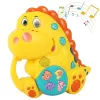 Jucarie interactiva muzicala cu functii si lumini, Dinozaur RCO, 14 x 14 cm, +12 luni