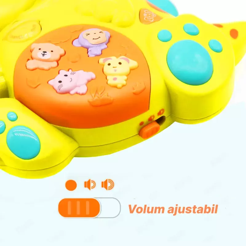 Jucarie interactiva muzicala cu functii si lumini, Dinozaur RCO, 14 x 14 cm, +12 luni