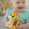 Mini orga muzicala Girafa verde cu sunete si lumini, jucarie interactiva 12+ luni