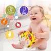 Mini orga muzicala Girafa galbena cu sunete si lumini, jucarie interactiva 12+ luni