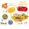 Mini orga muzicala Girafa verde cu sunete si lumini, jucarie interactiva 12+ luni
