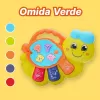 Jucarie interactiva muzicala cu functii si lumini, mini orga Omida RCO, 15 x 11 cm, +12 luni
