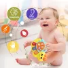 Jucarie interactiva muzicala cu functii si lumini, mini orga Omida RCO, 15 x 11 cm, +12 luni