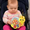 Jucarie interactiva muzicala cu functii si lumini, mini orga Omida RCO, 15 x 11 cm, +12 luni