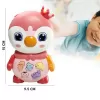 Jucarie interactiva muzicala cu functii si lumini, Pinguin Roz RCO, 15 x 9.5 cm, +12 luni