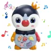 Jucarie interactiva muzicala cu functii si lumini, Pinguin RCO, 15 x 9.5 cm, +12 luni