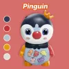 Jucarie interactiva muzicala cu functii si lumini, Pinguin RCO, 15 x 9.5 cm, +12 luni