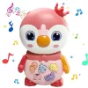 Jucarie interactiva muzicala cu functii si lumini, Pinguin Roz RCO, 15 x 9.5 cm, +12 luni