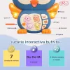 Jucarie interactiva muzicala cu functii si lumini, Bufnita RCO Albastra, +12 luni