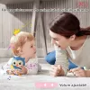 Jucarie interactiva muzicala cu functii si lumini, Bufnita RCO Albastra, +12 luni