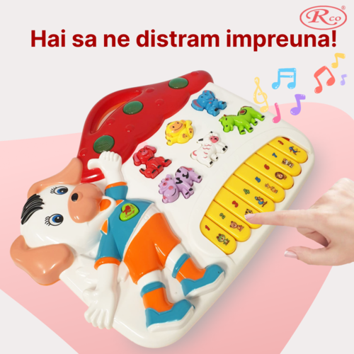 Jucarie Educativa, Mini Orga Catelus RCO, 22.5x27.5x3 cm, +12 luni