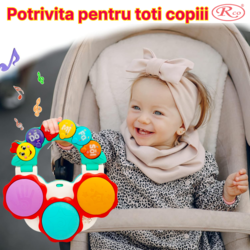 Jucarie Interactiva Muzicala cu functii si lumini, mini toba Omiduta RCO, 26x24x6 cm, +12 luni