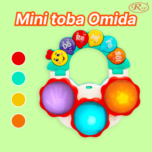 Jucarie Interactiva Muzicala cu functii si lumini, mini toba Omiduta RCO, 26x24x6 cm, +12 luni