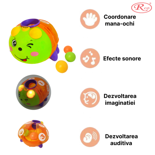 Jucarie interactiva si educativa, Small Beetle, 18x12x16 cm, +18 luni