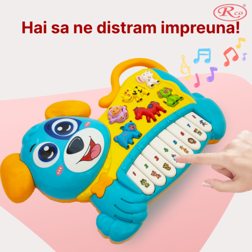 Jucarie Educativa, Mini Orga Catelus RCO, 19x28x4 cm, +12 luni